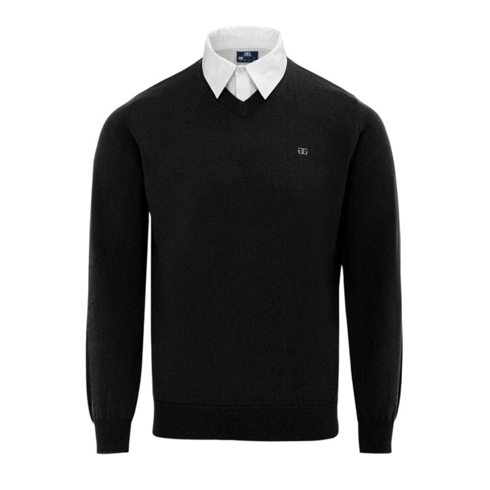 Giorgio Mens Knitted V Neck Sweater / Black